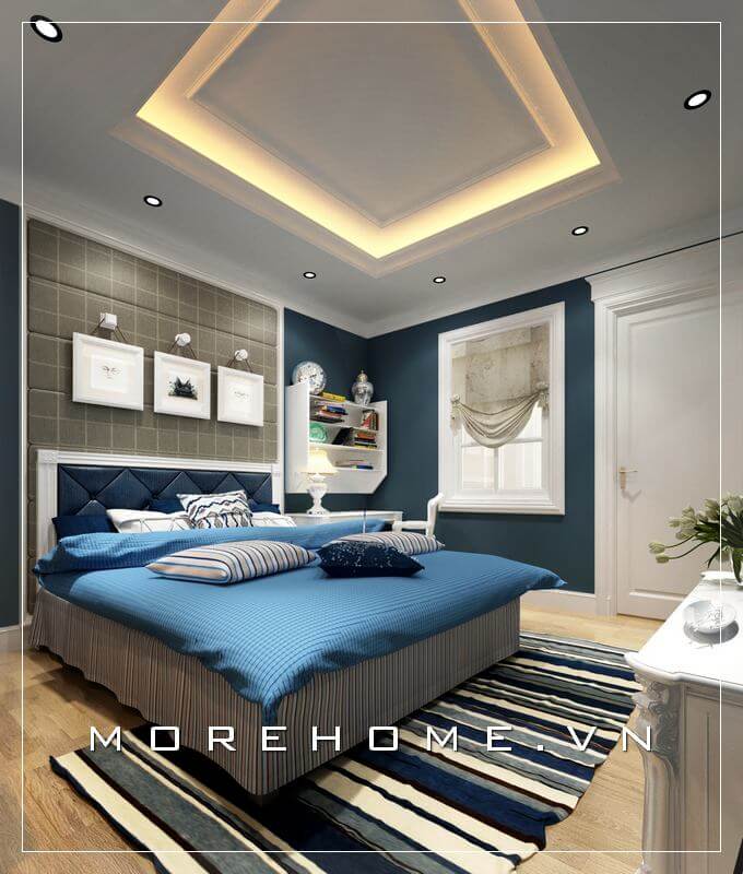 Giường ngủ chung cư tân cổ điển Giường ngủ chung cư tân cổ điển