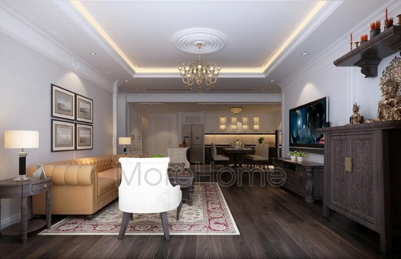 Mẫu thiết kế nội thất phòng khách chung cư cao cấp phong cách tân cổ điển Danh sách các mẫu thiết kế phòng khách tân cổ điển tiện nghi