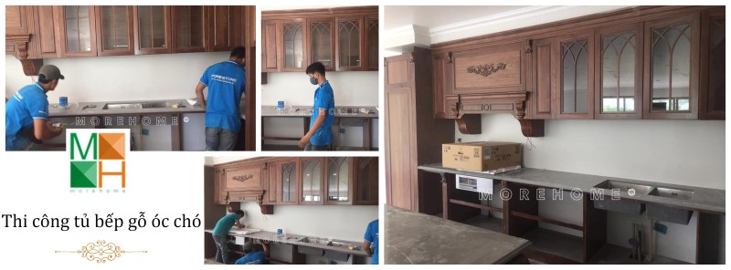 Tủ bếp gỗ óc chó Tủ bếp gỗ óc chó