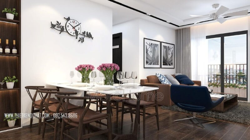 Bộ bàn ghế ăn đẹp 6 chỗ được làm với chất liệu gỗ tự nhiên cao cấp