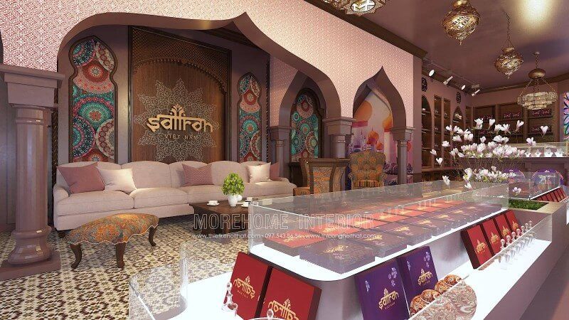 Mẫu thiết kế nội thất showroom Saffron cao cấp theo phong cách Ấn Độ - Địa Trung Hải với cách bố trí nội thất độc đáo, ấn tượng